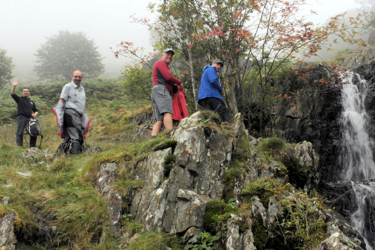 Saturday was more gloomy. Members start to strip off before Marcus tells them the water is too cold! Photo by Ian Mateer